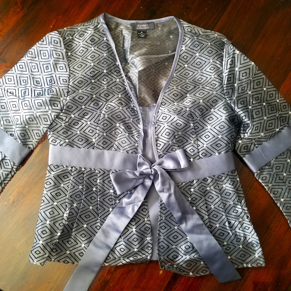 Silverish Blue Dressbarn 2-Piece Event Top